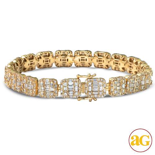 10KY 13.38CTW BAGUETTE DIAMOND MENS BRACELET - 8.5 - Norma's Jewelry