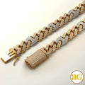 14KY+W 11.88CTW DIAMOND MIAMI CUBAN + GUCCI LINK - Norma's Jewelry