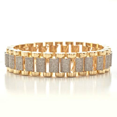 10KY 15MM 4.35CTW MICROPAVE DIAMOND ROLEX  8.5"