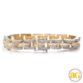 14KW+Y 8.10CTW BAGUETTE DIAMOND MENS BRACELET - Norma's Jewelry