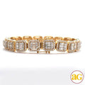 14KY+W 14.00CTW BAGUETTE DIAMOND MENS BRACELET - Norma's Jewelry