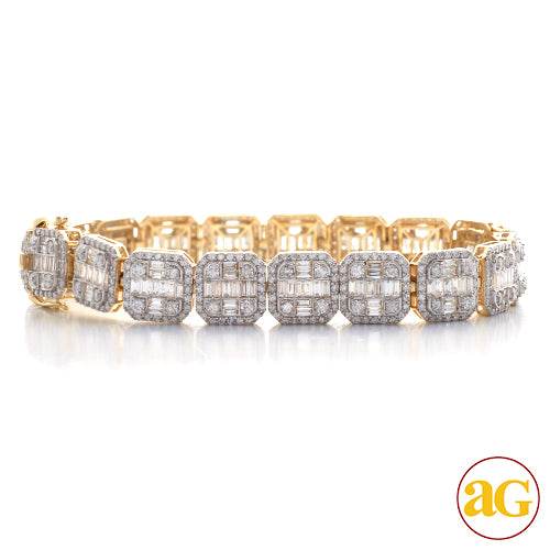 10KY 13.00CTW BAGUETTE DIAMOND SQUARE CLUSTER - Norma's Jewelry