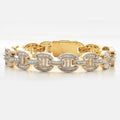 10KY 10.70CTW BAGUETTE DIAMOND GUCCI LINK MENS - Norma's Jewelry