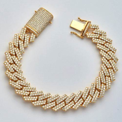 10KY 18.78CTW DIAMOND SQUARE LINK MIAMI CUBAN - Norma's Jewelry