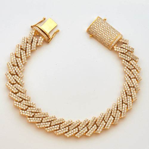 10KY 12.12CTW DIAMOND SQUARE LINK MIAMI CUBAN - Norma's Jewelry