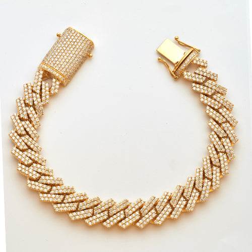 10KY 11.74CTW DIAMOND SQUARE LINK MIAMI CUBAN - Norma's Jewelry