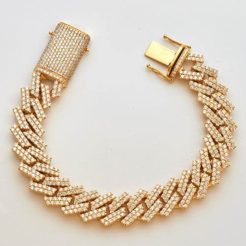 10KY 15.98CTW DIAMOND SQUARE LINK MIAMI CUBAN - Norma's Jewelry