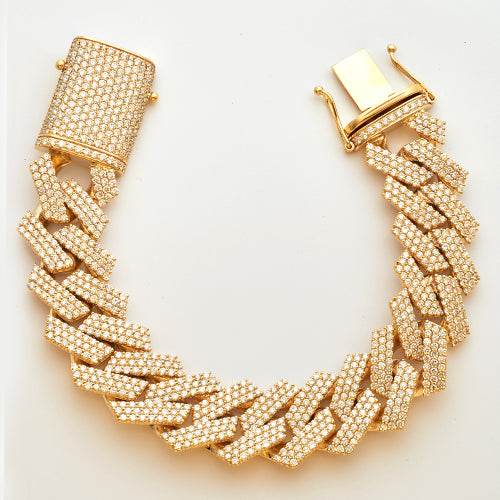 10KY 25.33CTW DIAMOND SQUARE LINK MIAMI CUBAN - Norma's Jewelry