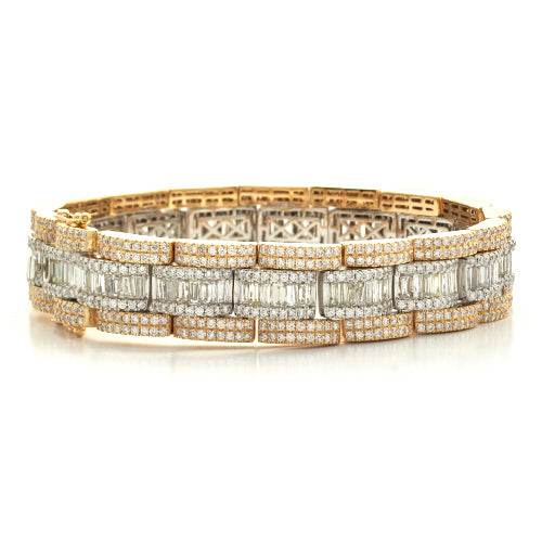 14KY+W 16.15CTW BAGUETTE DIAMOND MENS TWO TONE - Norma's Jewelry