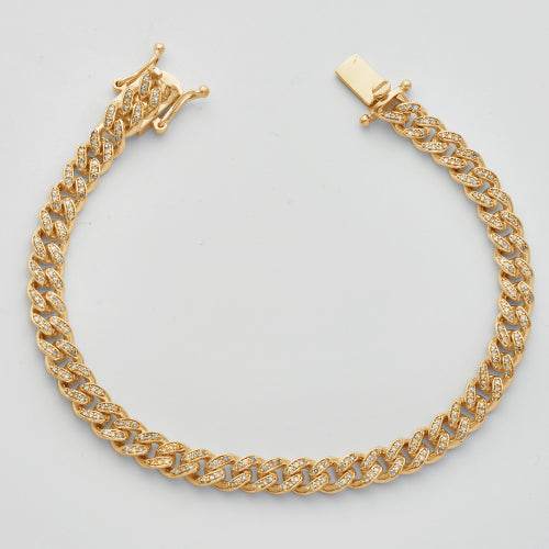 10KY 1.55CTW DIAMOND MIAMI CUBAN BRACELET - Norma's Jewelry