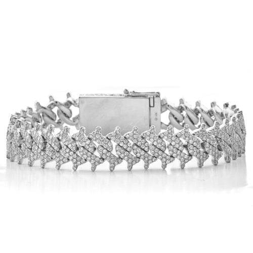 10KW 10.75CTW DIAMOND SPIKE MIAMI CUBAN BRACELET - Norma's Jewelry