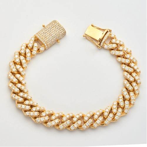 10KY 15.12CTW DIAMOND MIAMI CUBAN BRACELET - Norma's Jewelry