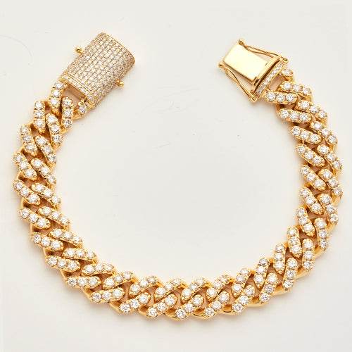 10KY 11.80CTW DIAMOND MIAMI CUBAN BRACELET - Norma's Jewelry