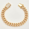 10KY 11.80CTW DIAMOND MIAMI CUBAN BRACELET - Norma's Jewelry