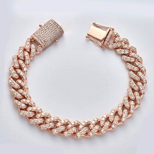 10KR 13.11CTW DIAMOND MIAMI CUBAN BRACELET - Norma's Jewelry