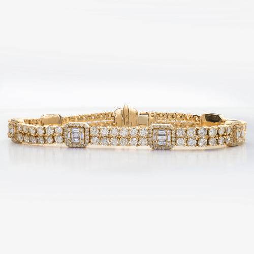 14KY 11.05CTW DIAMOND CLUSTER BRACELET - Norma's Jewelry