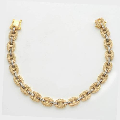 10KY+W 3.15CTW DIAMOND GUCCI LINK BRACELET - Norma's Jewelry