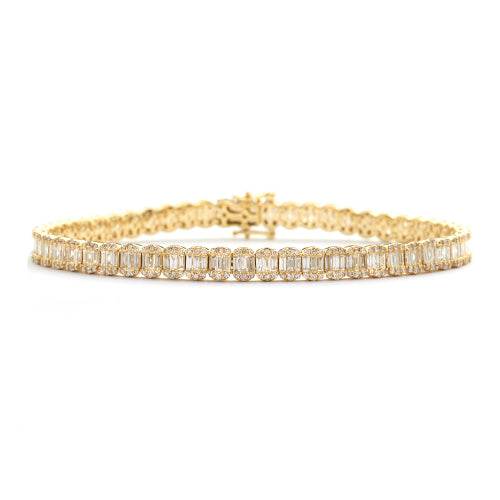 14KY 10.00CTW BAGUETTE DIAMOND BRACELET - Norma's Jewelry