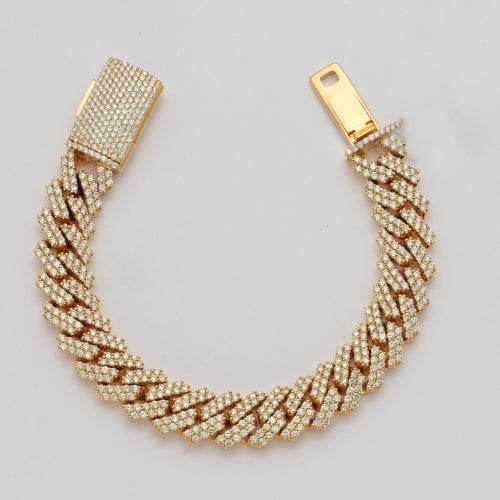 10KY 16.40CTW DIAMOND SQUARE LINK MIAMI CUBAN - Norma's Jewelry