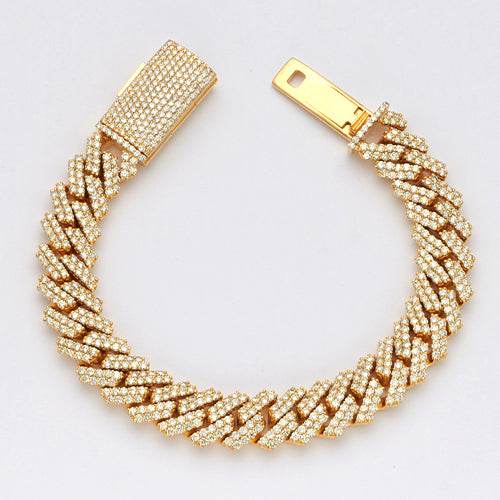 10KY 15.90CTW DIAMOND SQUARE LINK MIAMI CUBAN - Norma's Jewelry