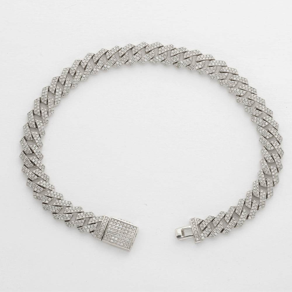 14KW 3.85CTW DIAMOND MIAMI CUBAN BRACELET - Norma's Jewelry