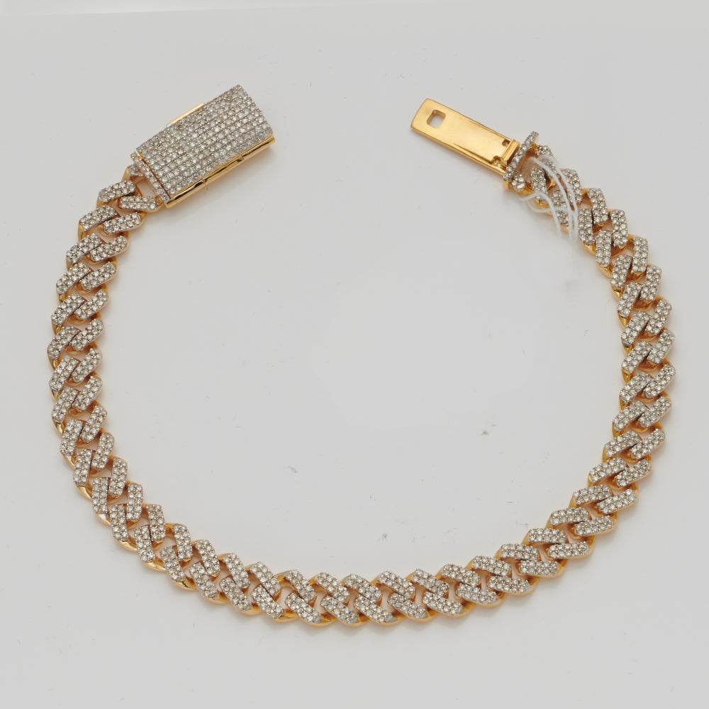10KY 4.00CTW DIAMOND SQUARE MIAMI CUBAN BRACELET - Norma's Jewelry