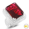 14KW 5.00CTW DIAMOND MENS RING WITH 23.52CT RUBY - Norma's Jewelry