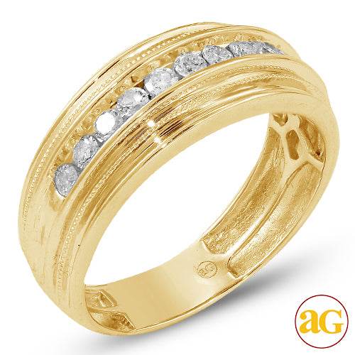 14KY 0.55CTW DIAMOND SINGLE ROW CHANNEL SET MENS - Norma's Jewelry