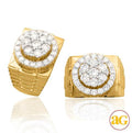 14KY 3.20CTW DIAMOND FLOWER HEAD MENS RING WITH - Norma's Jewelry