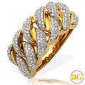 14KY 1.00CTW DIAMOND MIAMI CUBAN MENS RING - Norma's Jewelry