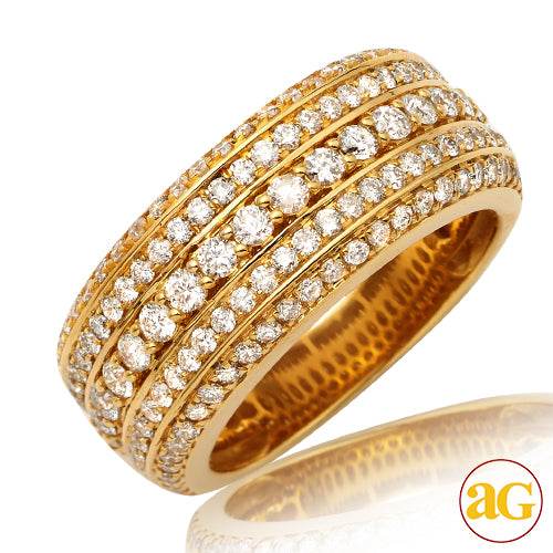14KY 2.65CTW DIAMOND MENS 5-ROW BAND - Norma's Jewelry