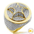 14KY 6.75CTW DIAMOND MENS RING - CIRCLE WITH 3-D - Norma's Jewelry