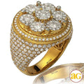 14KY 5.50CTW DIAMOND MENS CLUSTER HEAD RING - 7 CL - Norma's Jewelry