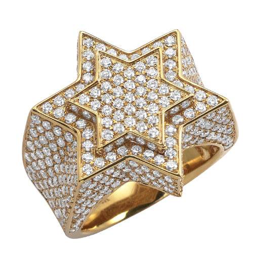 14KY 4.60CTW DIAMOND 3-D STAR OF DAVID MENS RING - Norma's Jewelry