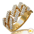 10KY 1.35CTW DIAMOND SQUARE LINK MIAMI CUBAN MENS - Norma's Jewelry