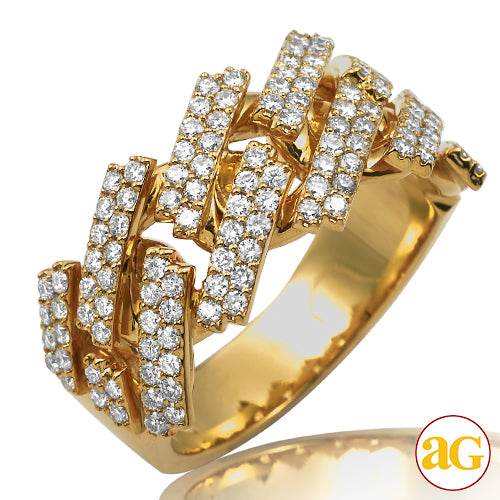 10KY 1.35CTW DIAMOND SQUARE LINK MIAMI CUBAN MENS - Norma's Jewelry