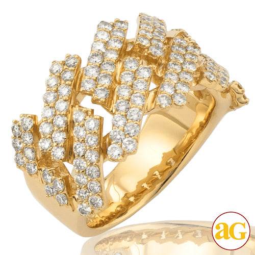 14KY 2.85CTW DIAMOND SQUARE LINK MIAMI CUBAN - Norma's Jewelry