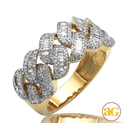 10KY 1.15CTW BAGUETTE DIAMOND MIAMI CUBAN MENS - Norma's Jewelry