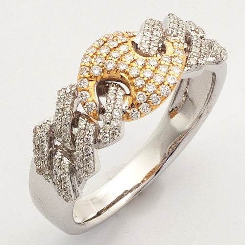 10KW+Y 0.60CTW DIAMOND SQUARE LINK MIAMI CUBAN - Norma's Jewelry