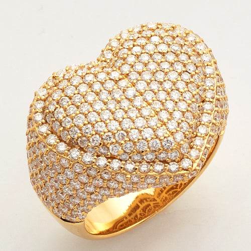 14KY 5.30CTW DIAMOND MENS BUBBLE HEART RING - Norma's Jewelry
