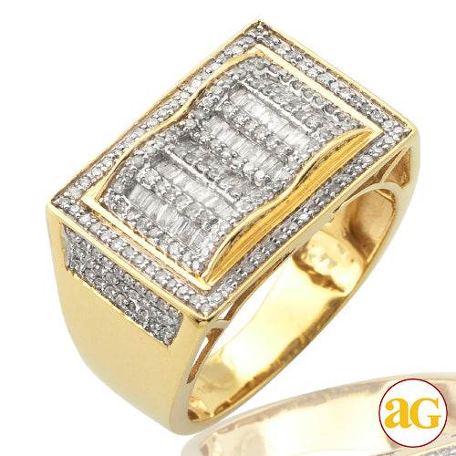 10KY 0.85 CTW BAQUETTE DIAMOND MEN'S RING - Norma's Jewelry