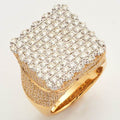 14KY+W 6.50CTW DIAMOND SQUARE FLAT TOP MENS RING - Norma's Jewelry