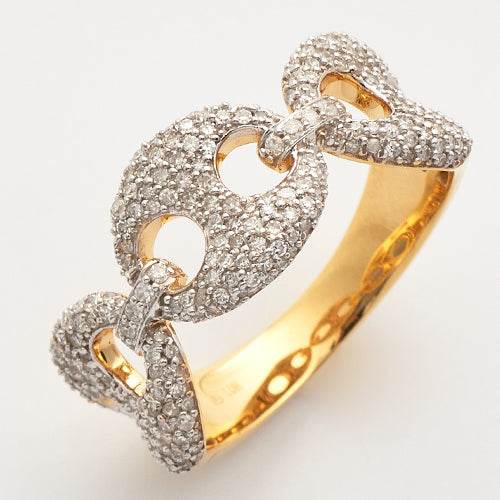 10KY 1.15CTW DIAMOND GUCCI LINK MENS RING - Norma's Jewelry