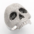 10KW 6.50CTW BLACK AND WHITE DIAMOND MENS SKULL - Norma's Jewelry