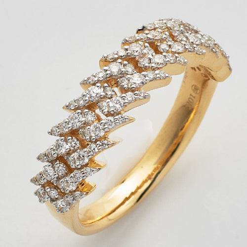10KY 0.75CTW DIAMOND SPIKE MIAMI CUBAN MENS RING - Norma's Jewelry