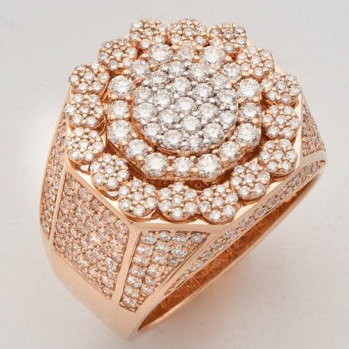 14KR 3.35CTW DIAMOND ROUND CLUSTER MENS RING - Norma's Jewelry