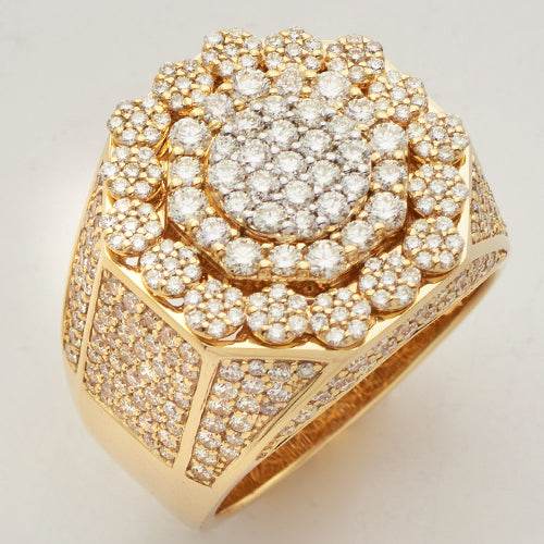 14KY 3.25CTW DIAMOND ROUND CLUSTER MENS RING - Norma's Jewelry