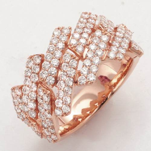 14KR 2.45CTW DIAMOND SQUARE CUBAN MENS RING - Norma's Jewelry