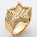 14KY 3.60CTW DIAMOND MENS STAR RING - SINGLE ROW - Norma's Jewelry