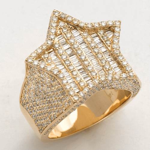 14KY 4.25CTW BAGUETTE DIAMOND STAR RING - Norma's Jewelry